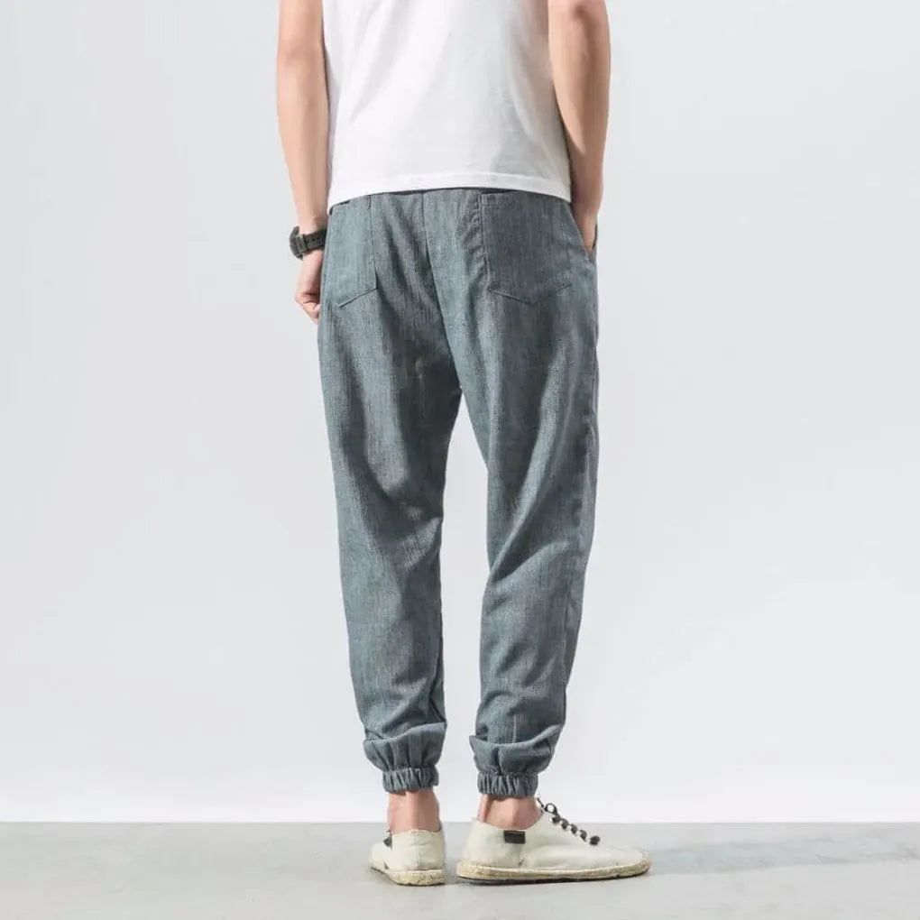 Men's Cotton Linen Pants Lightweight Beige