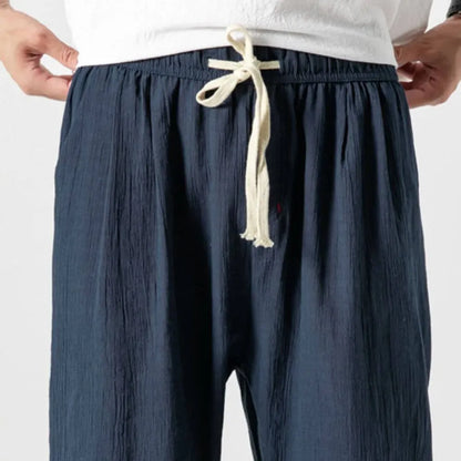 Men's Cotton Linen Comfort Pants Lightweight Beige