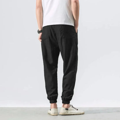 Men's Cotton Linen Pants Lightweight Beige