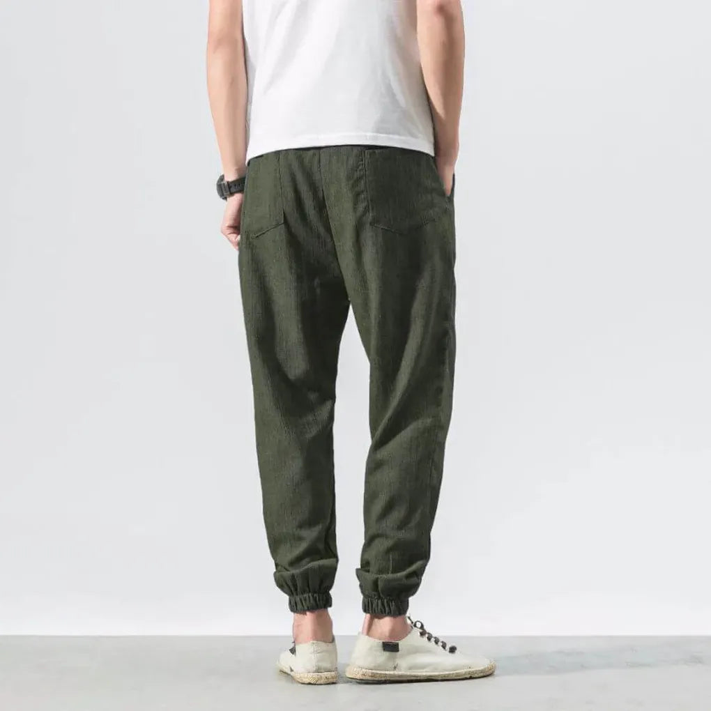 Men's Cotton Linen Comfort Pants Lightweight Beige