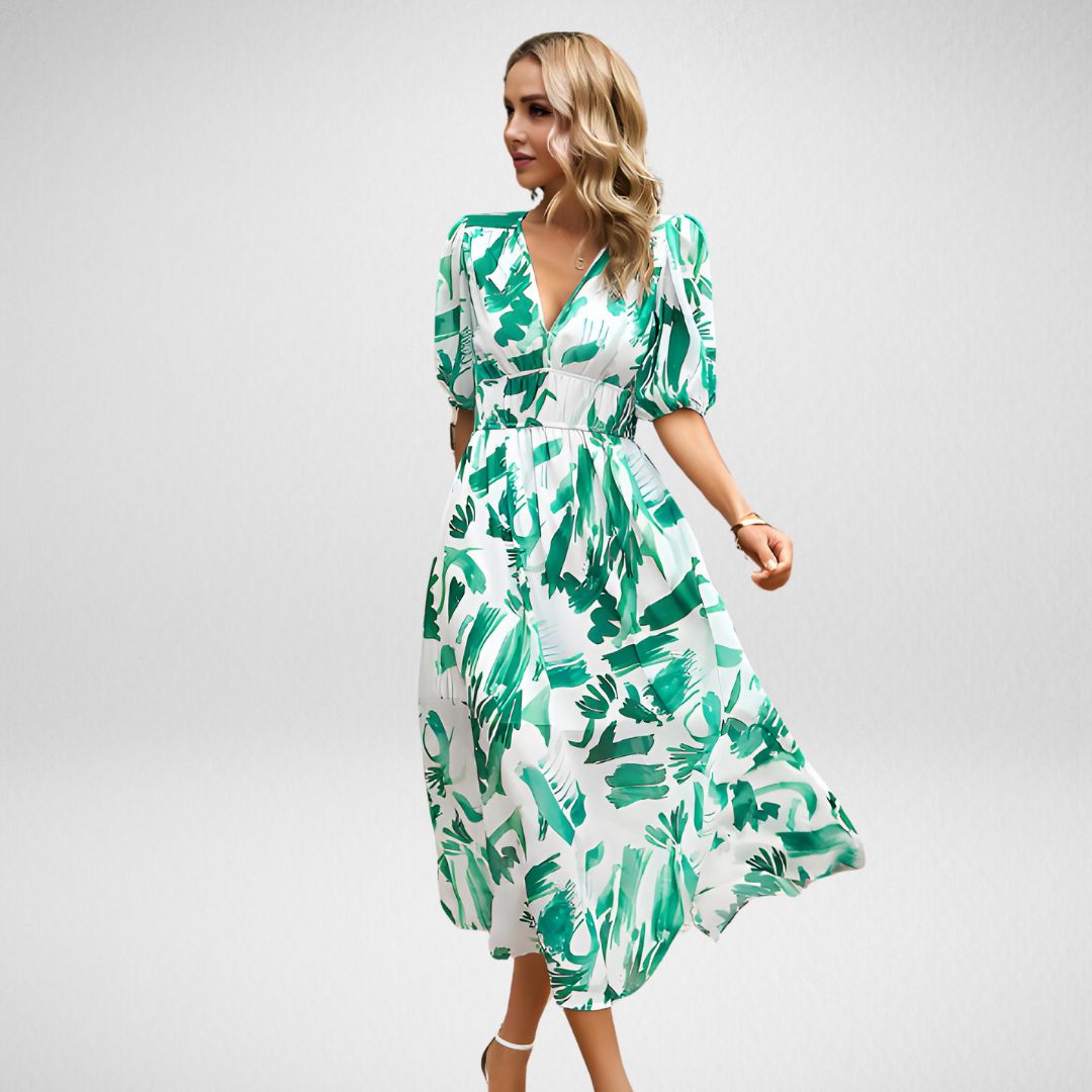 Women's V Neck Flowy Dress Violet