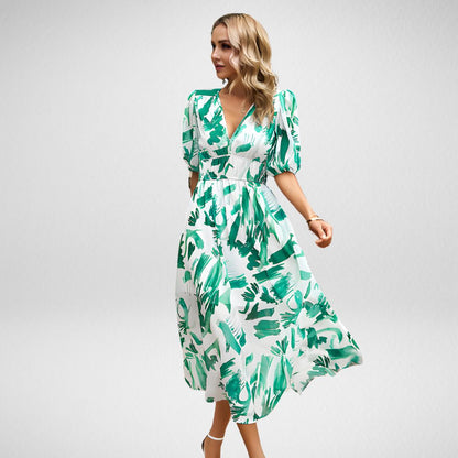 Women's V Neck Flowy Dress Violet