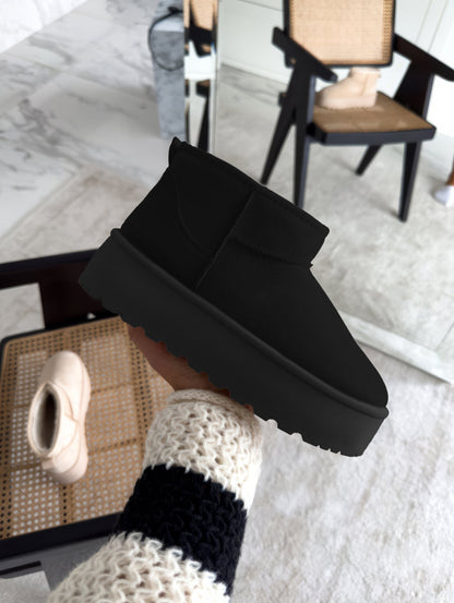 Women's Low Ankle Platform Boots Slip On