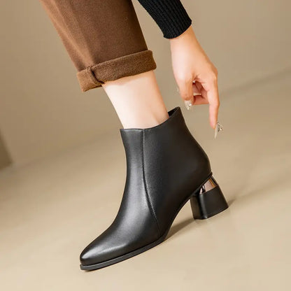 Women's Ankle Boots Block Heel Rounded Toe - Vonnera