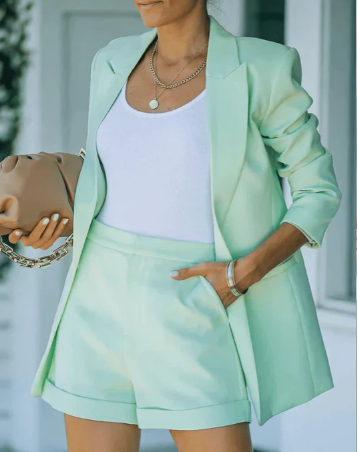 Women's Short Blazer Suit Set