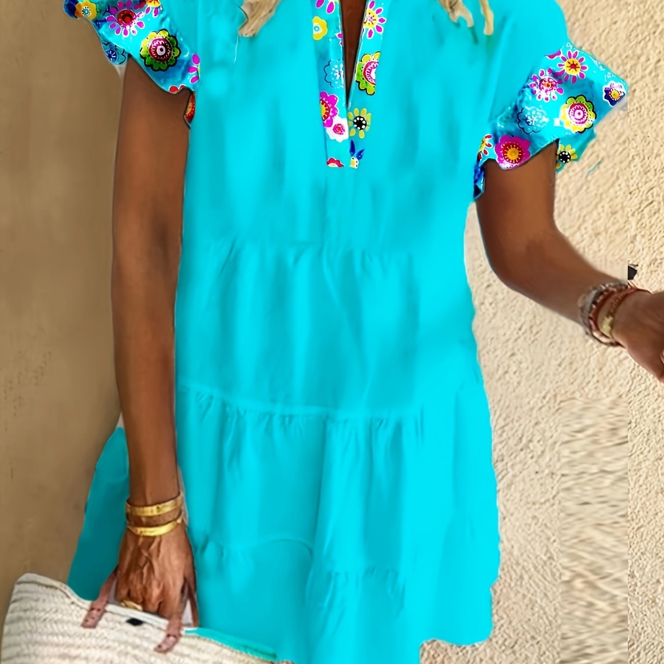 Women's Boho Flowy Cocktail Dress - Vonnera