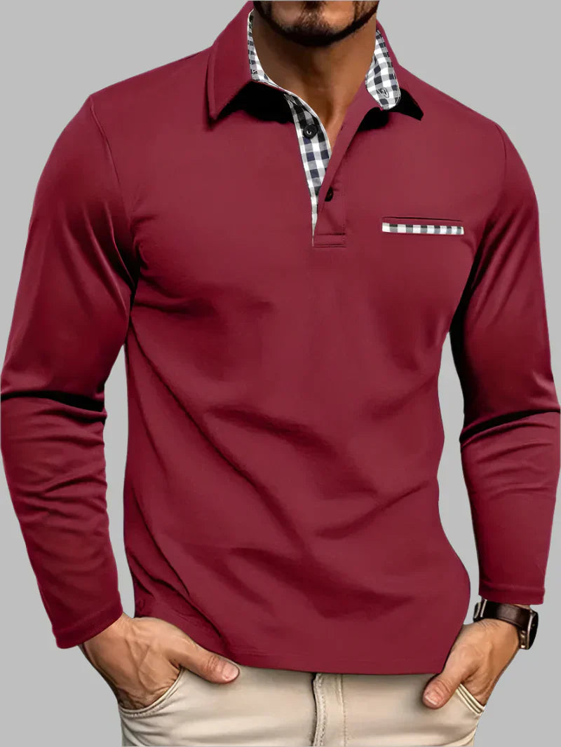 Men's Classic Long-Sleeve Polo Shirt