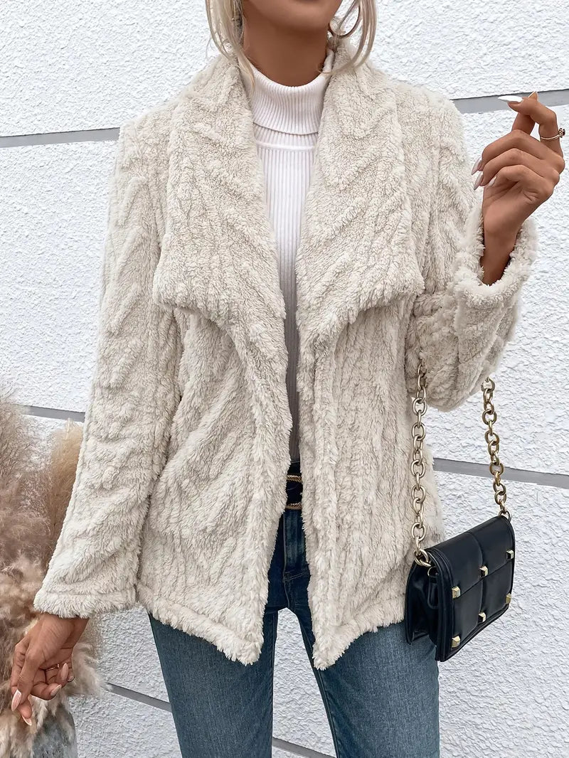 Women's White Fleece Jacket