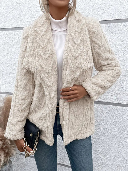 Women's White Fleece Jacket