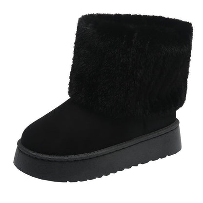 Women's Fur Trim Ankle Boots Platform - Vonnera