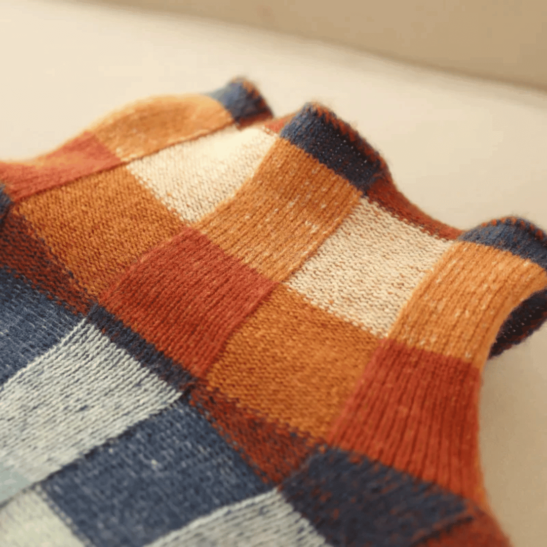 Women's Patchwork Turtleneck Sweater Blend