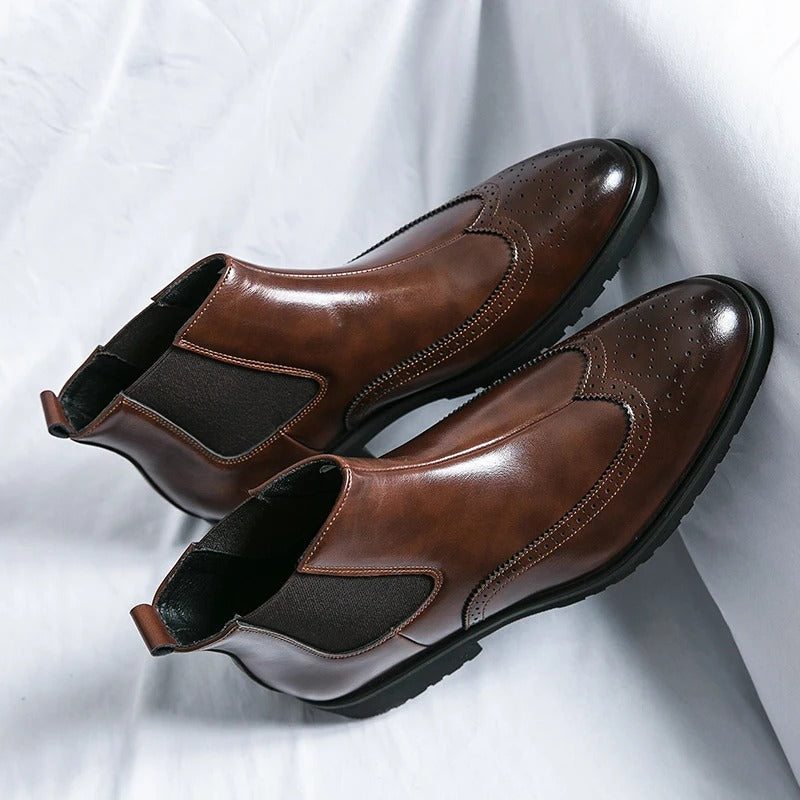 Davenport Men's Faux Leather Chelsea Boots - Vonnera