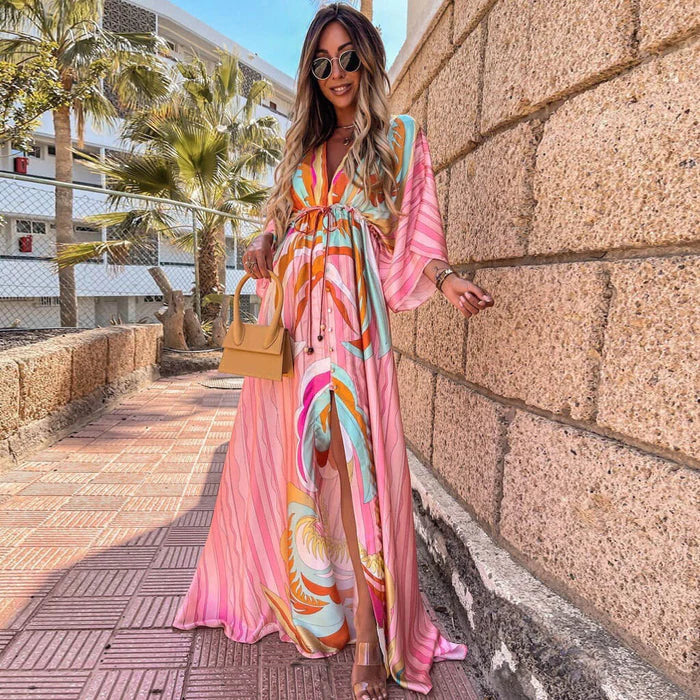 Women's Graphic Print Maxi Dress Colorful - Vonnera