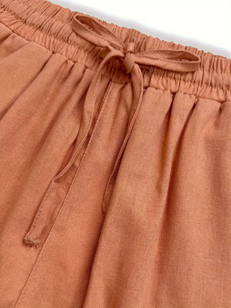 Relaxed Drawstring Pants Cherry