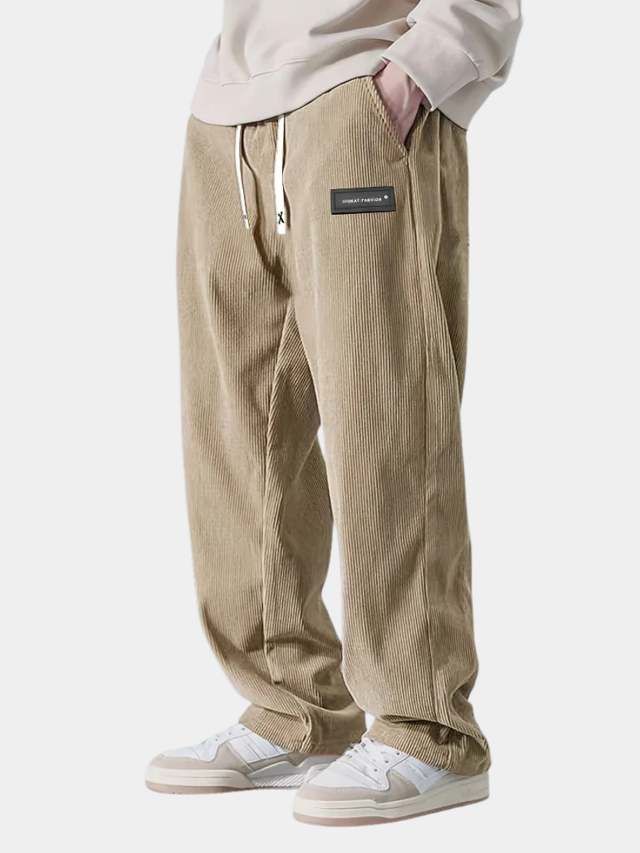 Men's Wide Leg Lounge Pants Ribbed Texture - Vonnera