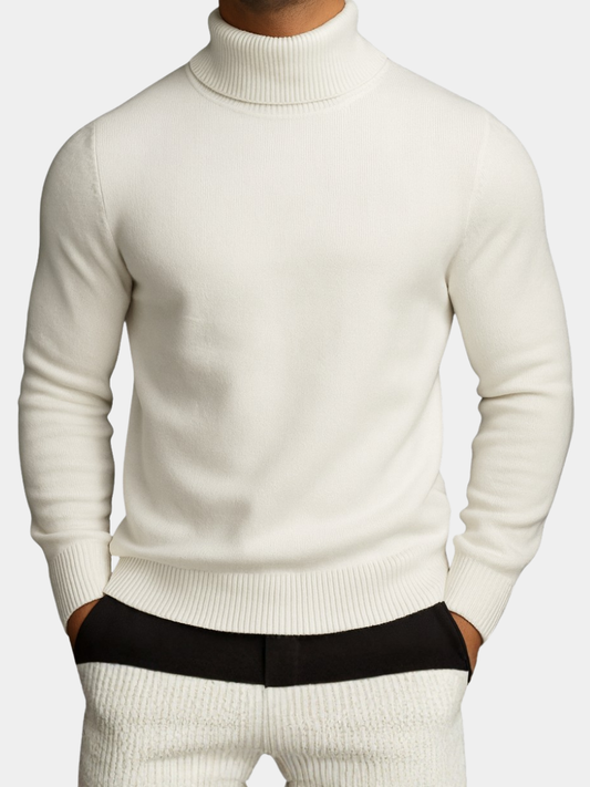 Men's Turtleneck Sweater Ribbed Hem - Vonnera