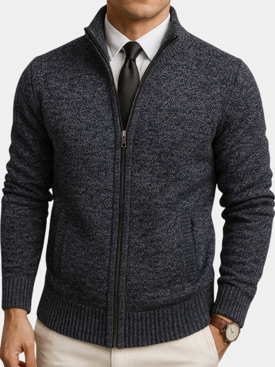 Men's Long Sleeve Zip Front Cardigan - Vonnera