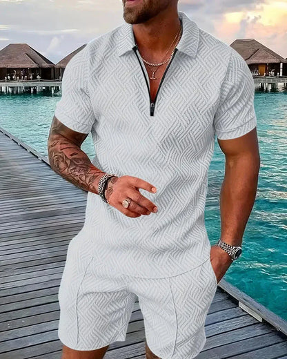 Men's Summer Tracksuit Zipper Collar