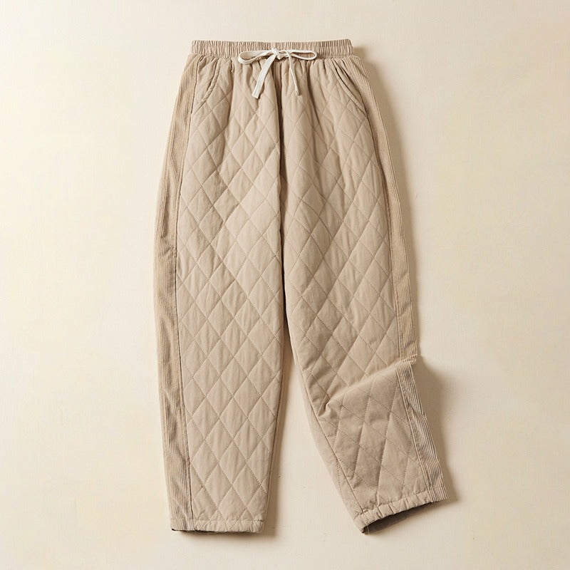 Women's Quilted Ankle Pants Relaxed Fit Casual - Vonnera