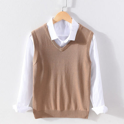 Men's V-Neck Sweater Vest Ribbed Regular Fit - Vonnera