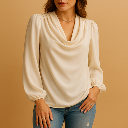Women's V-Neck Blouse Puff Sleeves - Vonnera