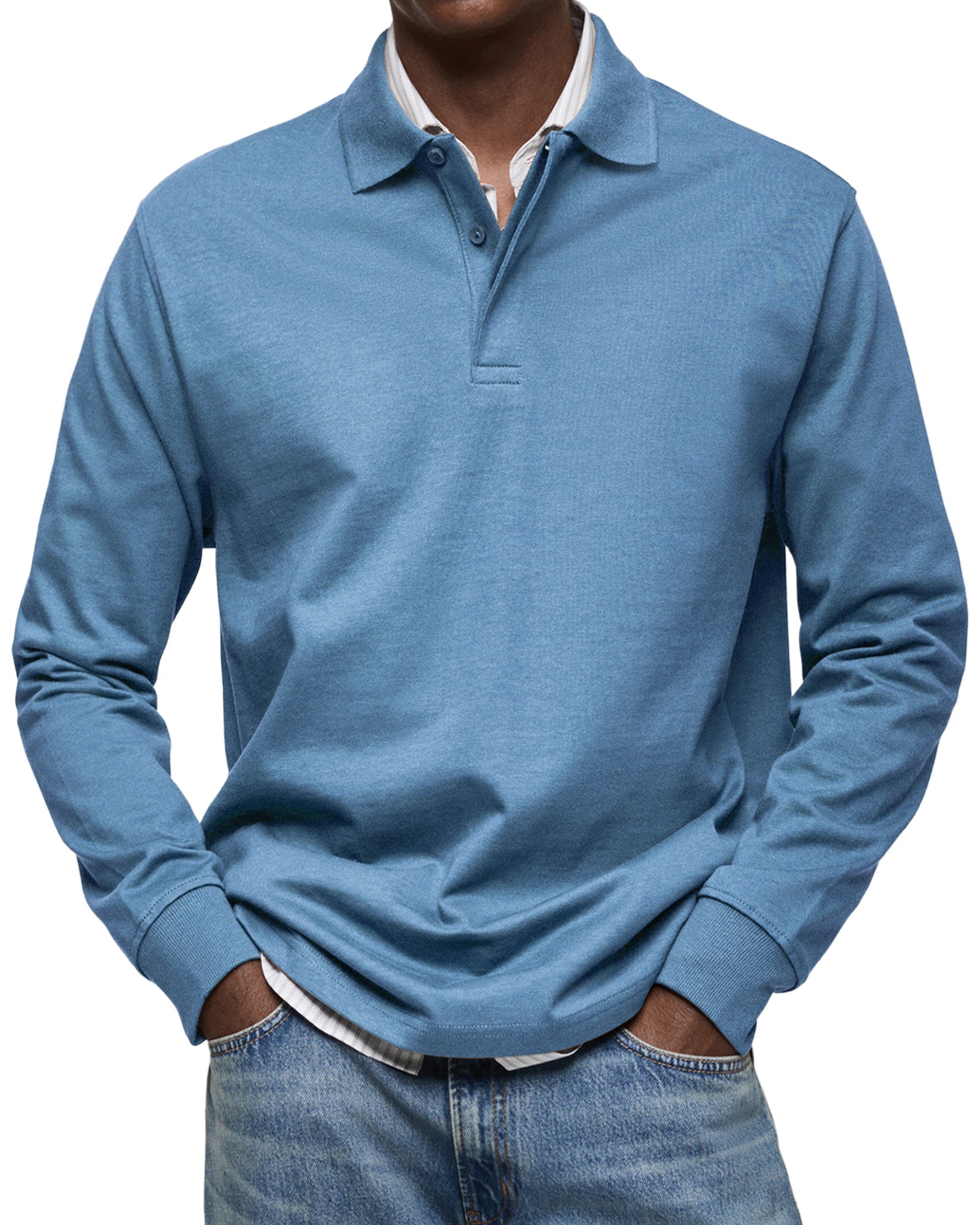 Men's Long Sleeve Polo Shirt Classic Collar - Vonnera