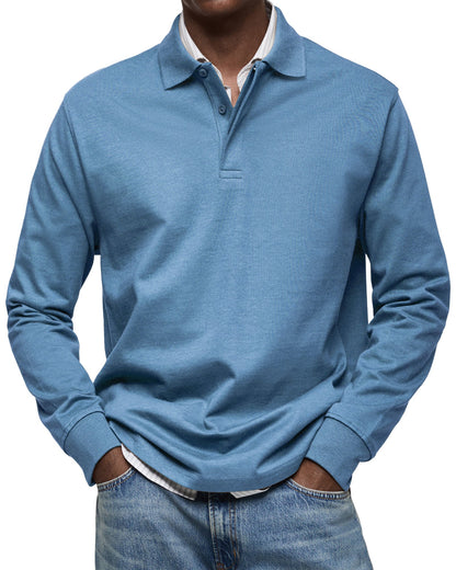Men's Long Sleeve Polo Shirt Classic Collar - Vonnera