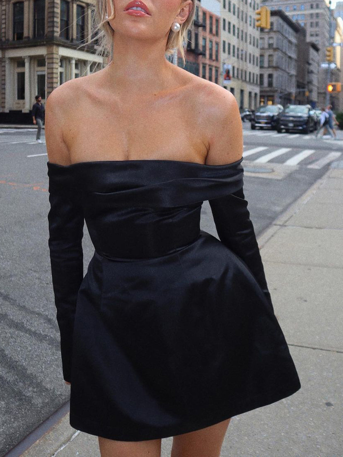Women's Off Shoulder A-Line Mini Dress - Vonnera
