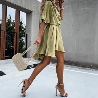 Anastacia - Women’s elegant wrap mini dress