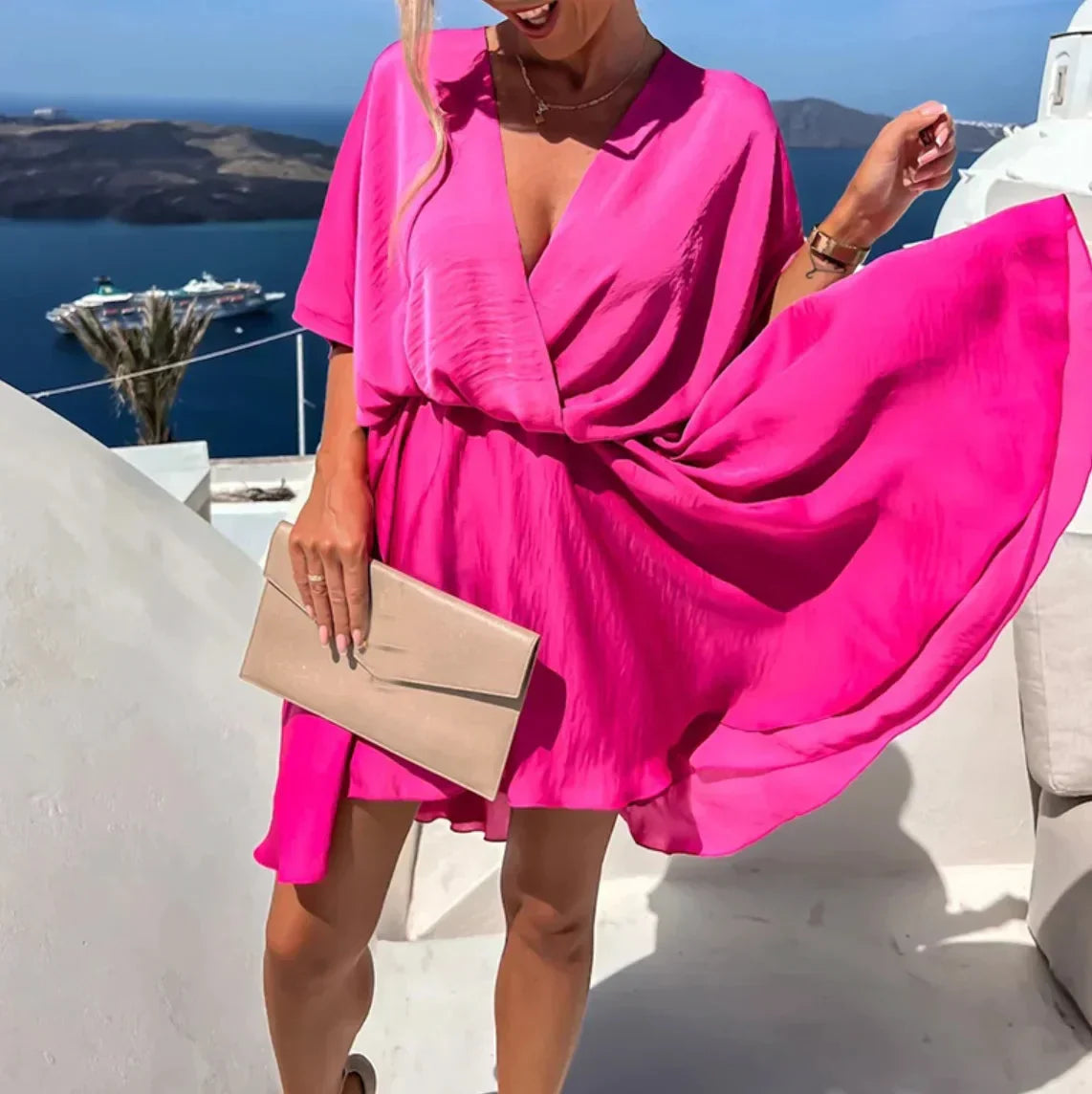 Anastacia - Women’s elegant wrap mini dress