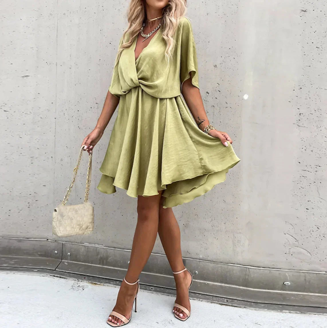 Anastacia - Women’s elegant wrap mini dress