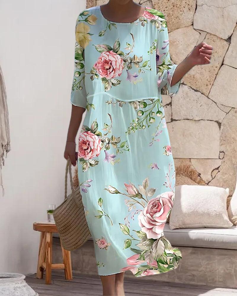 Women's Relaxed Fit Midi Dress Casual - Vonnera