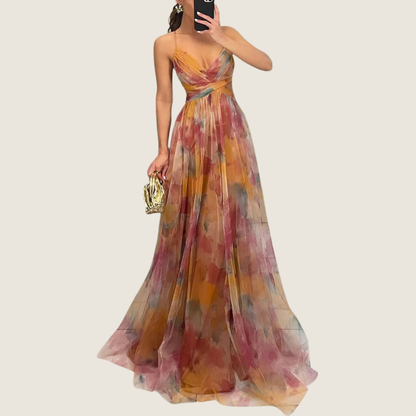 Women's V-Neck Maxi Dress Spaghetti Strap - VibreMode