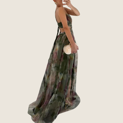 Image of Angie | Women's V-Neck Spaghetti Strap Maxi Dress