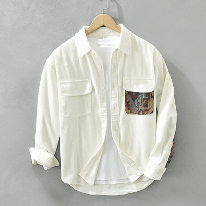 Men's Corduroy Long Sleeve Shirt - Vonnera