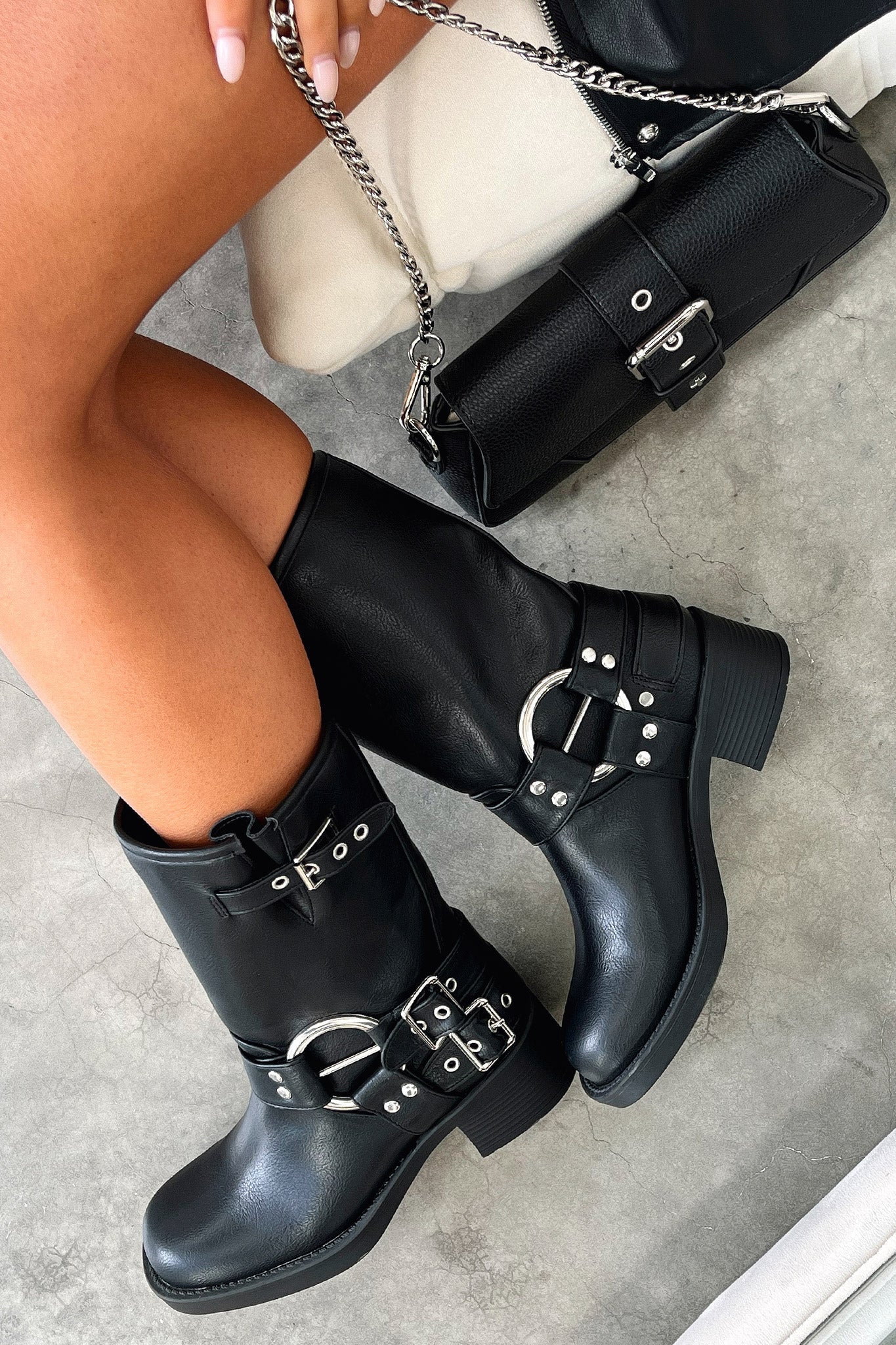 Women's Ankle Boots Block Heel Buckle Strap