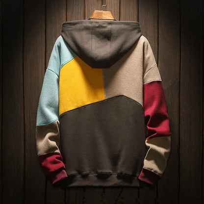 Men's Colorblock Hoodie Kangaroo Pocket Casual