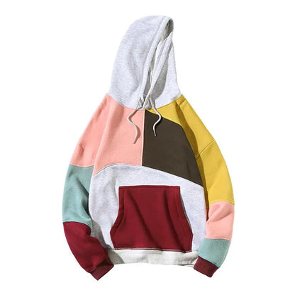 Men's Colorblock Hoodie Kangaroo Pocket Casual