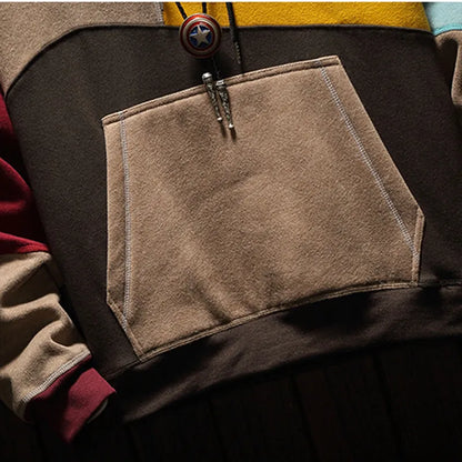 Men's Colorblock Hoodie Kangaroo Pocket Casual