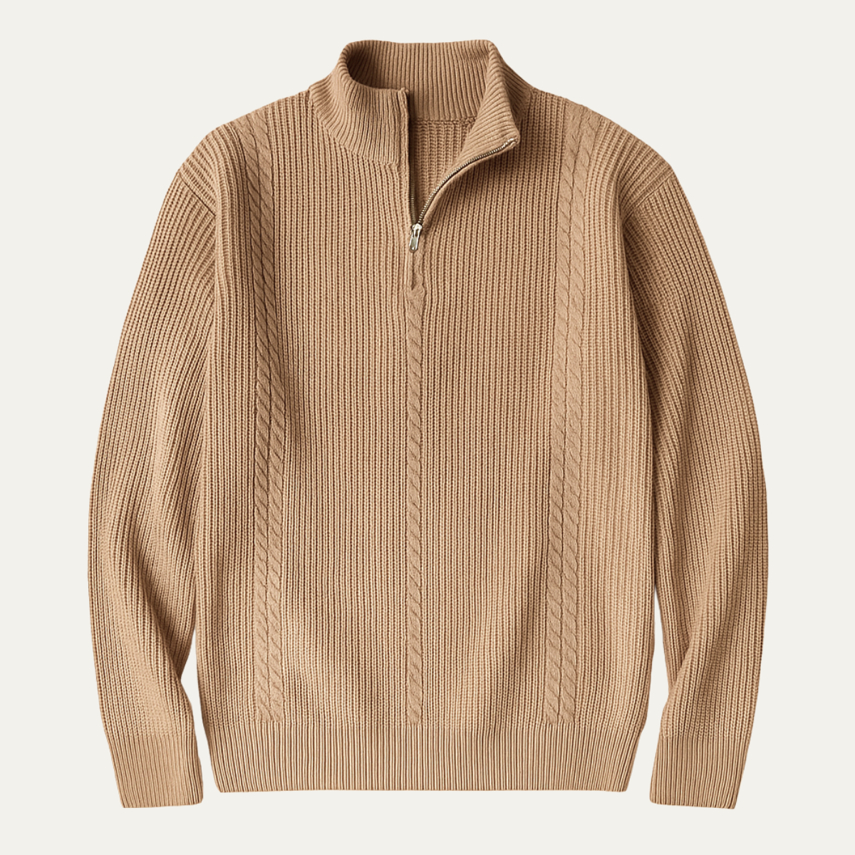 Men's Half Zip Knit Sweater Ashbury Stand Collar - Vonnera