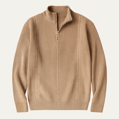 Men's Half Zip Knit Sweater Ashbury Stand Collar - Vonnera