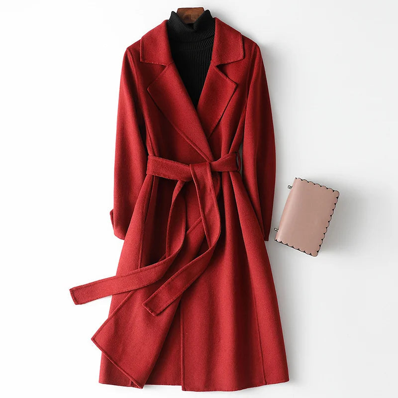 Women's Belted Wrap Coat - Vonnera