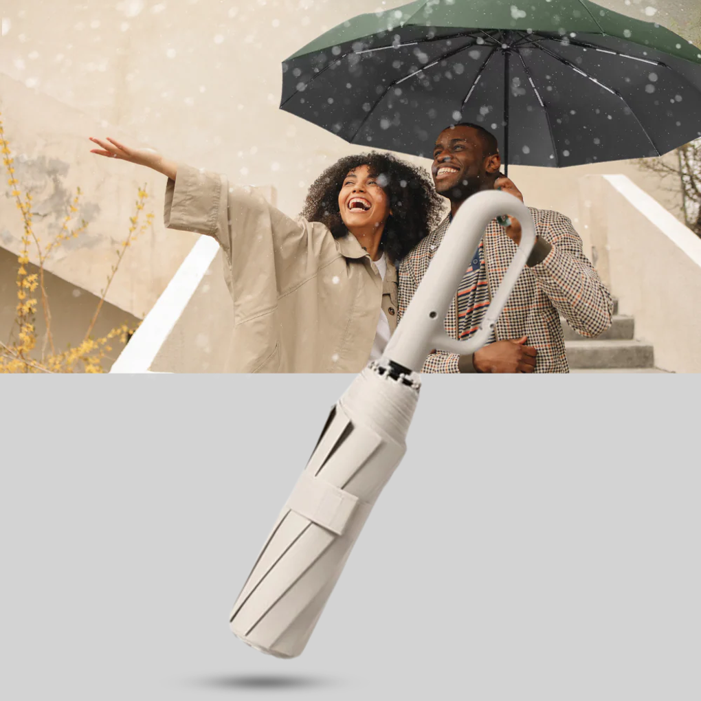 Automatic Lock Umbrella Windproof Waterproof Compact