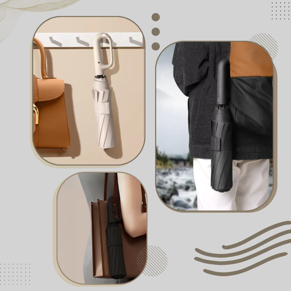 Automatic Lock Umbrella Waterproof Windproof Compact