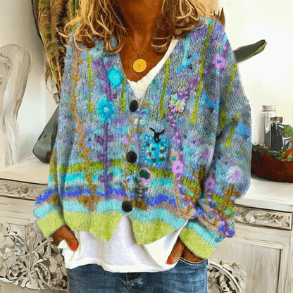 Image of Autumn | Women's Floral Button-Front Cardigan