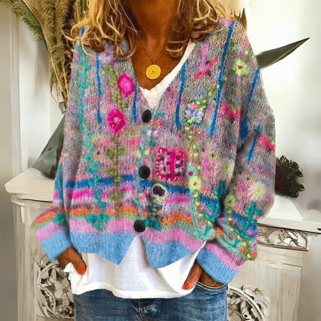 Women's Floral Cardigan Button Front - Vonnera