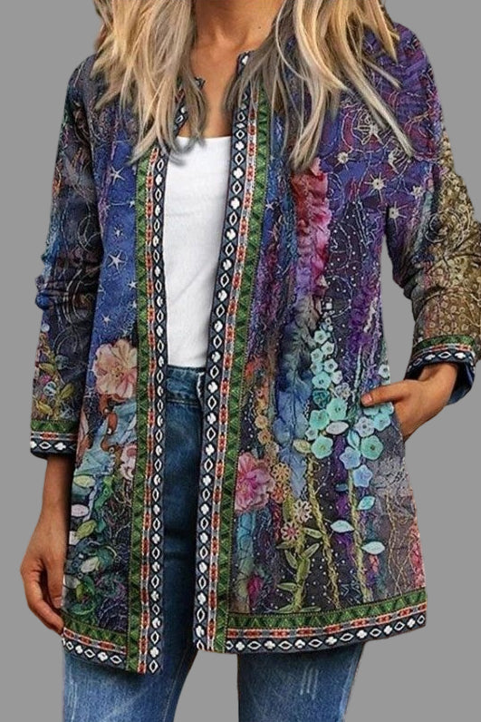 Women's Floral Cardigan Sweater Casual Printed - Vonnera