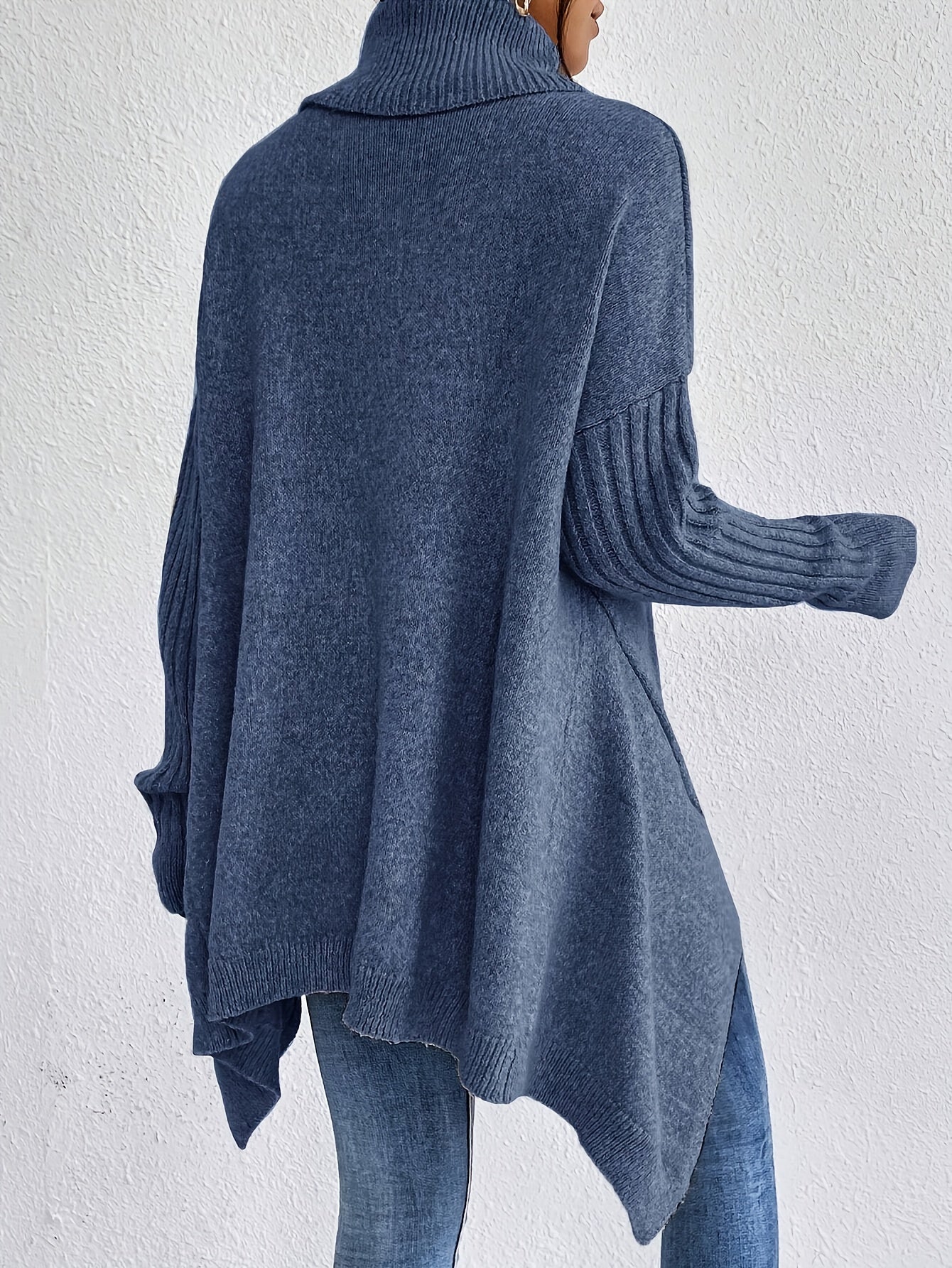 Women's Folded Turtleneck Sweater Loose Fit