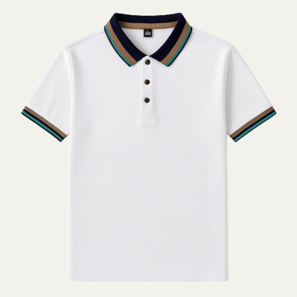 Men's Striped Cotton Polo Shirt - Vonnera