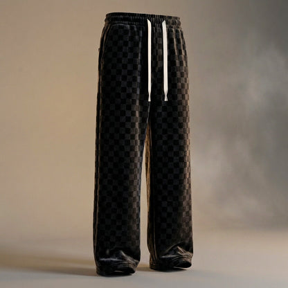 Matt Checkered Corduroy Sweatpants